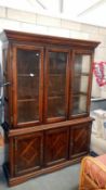 A fine glazed top bureau bookcase