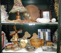 A quantity of miscellaneous items including lamp, mirror & tray etc.