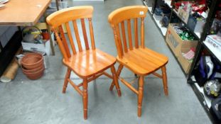 2 pine kitchen chairs