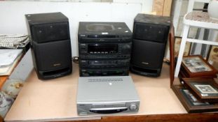 An AIWA CD and karaoke system etc