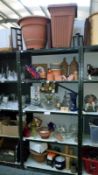 A quantity of garden ornaments & glassware etc.