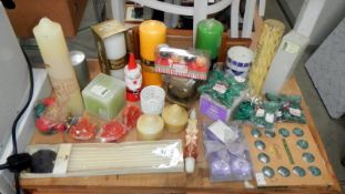 A quantity of assorted candles