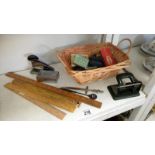 A quantity of office items including rulers, & stapler etc.