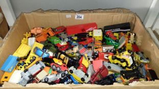 A large box of Diecast Hot Wheels, Matchbox & Majorette cars etc.