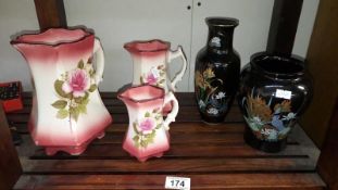 A quantity of jugs & vases