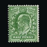 Great Britain - KEVII : (SG 271) 1911 Harrison perf 14 ½d bright green (fine impression), centred to