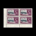 Seychelles : (SG 131a) 1935 Silver Jubilee 1r with 'Extra flagstaff' variety(pl.1, row 9/1) in a