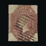 Ceylon : (SG 4) 1857 4d dull rose QV issue, a fine lightly used copy with four margins, just