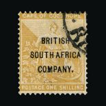 Rhodesia : (SG 64) 1896 QV Cape of Good Hope, B S A C Overprinted 1/-.Part medium c.d.s. Cat £150 (