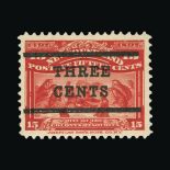 Newfoundland : (SG 145) 1920 'THREE CENTS' on 15c bright scarlet 10½ mm spaced fresh well centred