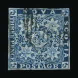 Canada - Nova Scotia : (SG 4) 1851-60 3d pale blue fine used, four good margins Cat £150 (image