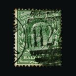 Great Britain - KEVII : (SG (271)) 1911 Harrison perf 14 ½d deep bright green, centred to NE, some