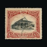 Malaya - Kedah : (SG 40w) 1921-32 Script $5 black and red v.f.u. Cat £160 (image available) [US2]