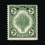 Malaya - Kedah : (SG 69) 1938-40 redrawn 2c bright green, Type 2, centred to top, very fine l.m.m.