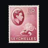 Seychelles : (SG 136a/149) 1938-49 KGVI definitive values 3c(2), 9c(blue), 15c, 18c, 20c brown