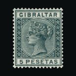 Gibraltar : (SG 22/33) 1889-96 set to 5p, the 20c bi-coloured is very good used. Cat £220 (image