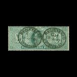 Great Britain - KEVII : (SG 266) 1902-10 DLR £1 dull blue-green, centred to NW, neat oval Registered