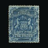 Rhodesia : (SG 10) 1892 QV No Wmk. £1 Deep Blue.Fine complete c.d.s. Cat £170 (image available)