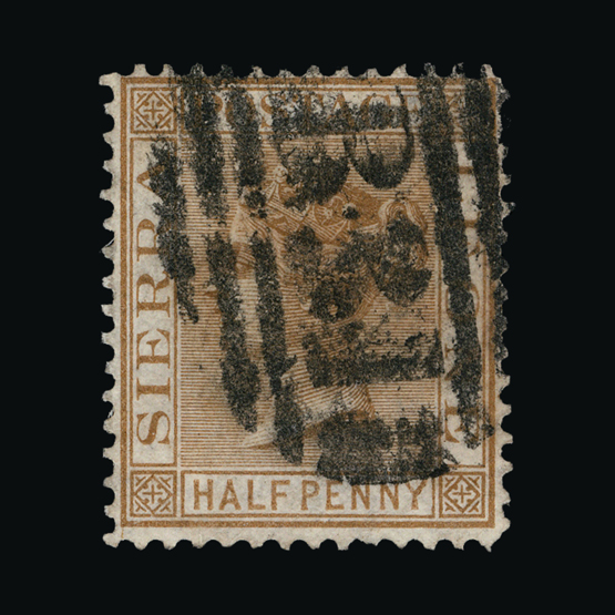 Sierra Leone : (SG 16w) 1876 CC perf 14 ½d brown wmk inverted fine used, cat £250 as mint,