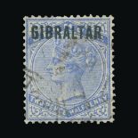Gibraltar : (SG 4a) 1886 QV Wmk.CA, Bermuda 2½d Ultramarine with Blue-Black 'GIBRALTAR' Overprint.