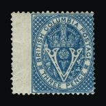Canada - British Columbia and Vancouver Island : (SG 21) 1865-67 CC 3d deep blue fresh mint wing