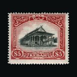 Malaya - Kedah : (SG 26-40) 1921-32 set to $5, $3 is badly centred to NW, fresh, most are lightly