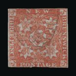 Canada - New Brunswick : (SG 1) 1851-60 3d bright red fine used, just touched at top and foot Cat £