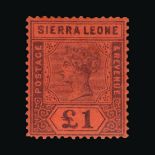 Sierra Leone : (SG 53) 1896-97 CA £1 purple/red fresh m.m. Cat £325 (image available)