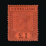 Sierra Leone : (SG 53) 1896-97 CA £1 purple/red fresh mint, creased Cat £325 (image available)