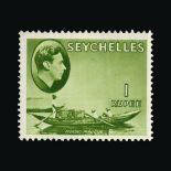 Seychelles : (SG 135-49) 1938-49 set complete to 5r, eight values are hinged, but the unmounted