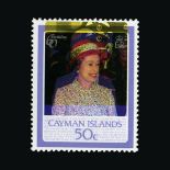 Cayman Islands : (SG SG624 var ) 1986 Queens 60th Birthday 50c. Example displaying a major upward