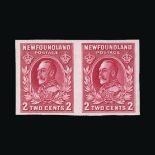 Newfoundland : (SG 210a) 1932 Pictorial George V 2c red imperf horiz pair fresh mint, light creasing