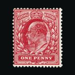 Great Britain - KEVII : (SG (280)) 1911 Harrison perf 15 x 14 1d intense rose-red, centred to NW,