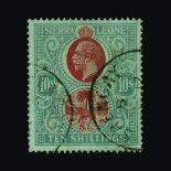 Sierra Leone : (SG 127a) 1912-21 MCA 10s carmine and blue green/green v.f.u., SHENGAY c.d.s. Cat £