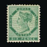 Canada - Prince Edward Island : (SG 18) 1862-69 Perf 11½-12 6d blue green mint, couple of slightly