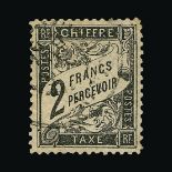 France - Postage Due : (SG D293) 1881-92 Postage Due-2F black v.f.u., signed in pencil on reverse