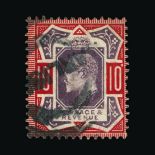 Great Britain - KEVII : (SG 256a) 1902-10 DLR 10d dull purple and scarlet, with NO CROSS ON CROWN