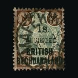 Cape of Good Hope - Mafeking : (SG 11) 1900 1s on Bechuanaland 4d green and brown fine used Cat £110