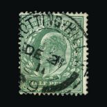 Great Britain - KEVII : (SG (279a)) 1911 Harrison perf 15 x 14 ½d deep dull green (very blotchy