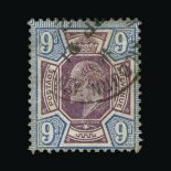 Great Britain - KEVII : (SG 308) 1911-13 Somerset House 9d slate-purple and cobalt-blue, v.g.u.