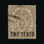 Canada - British Columbia and Vancouver Island : (SG 28) 1868-71 CC perf 14 2c brown fine used