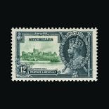 Seychelles : (SG 129b) 1935 Silver Jubilee 12c with variety 'Short extra flagstaff' superb l.m.