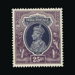 India : (SG 264) 1937-40 KGVI Pictorial 25R Slate-Violet & Purple (Purple dot on back shows