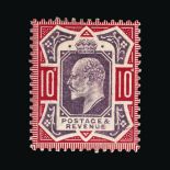 Great Britain - KEVII : (SG 255a) 1902-10 DLR 10d slate-purple and carmine, on chalky paper, with NO