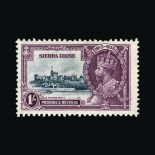 Sierra Leone : (SG 184b) 1935 Silver Jubilee 1s slate and purple short extra flagstaff fresh m.m.,