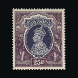 India : (SG 264) 1937-40 25R slate violet and purple fresh unmounted mint with fresh white gum,