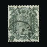 Great Britain - QV (surface printed) : (SG 131) 1867-83 blued paper 10s grey-green, CC, well