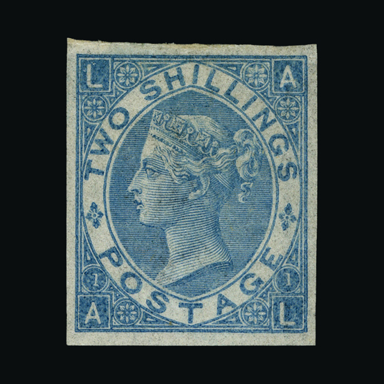 Great Britain - QV (surface printed) : (SG (118)) 1867-80 2s dull blue, plate 1, AL, IMPERF