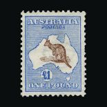 Australia : (SG 15) 1913-14 Roo £1 brown and ultramarine fresh well centred mint, a little gum