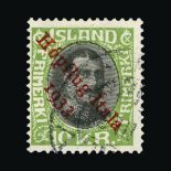 Iceland : (SG 206) 1933 Balbo Flight 10kr, centred to SW, small dealer's mark in corner, very fresh,